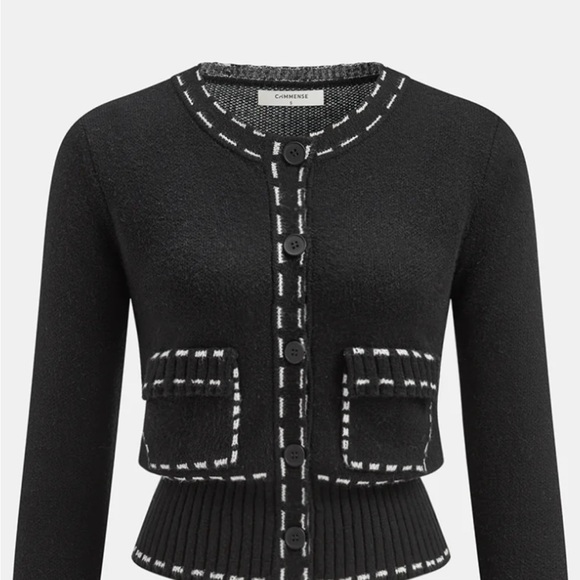 Commense Sweaters - Contrast trim black with white cardigan NWT. Great for spring